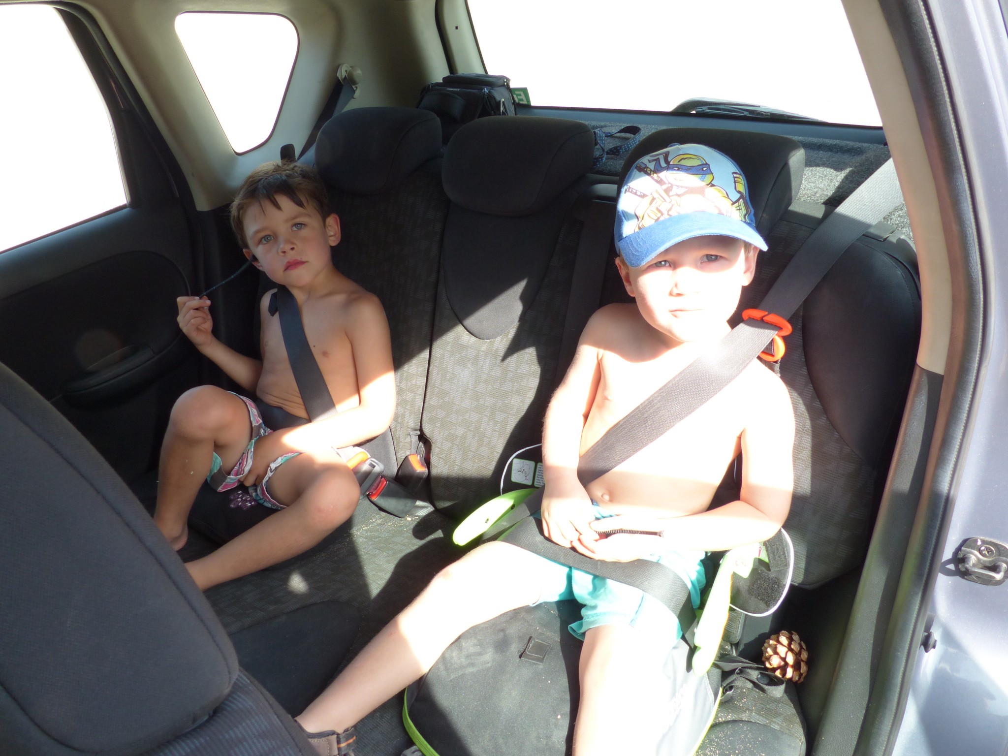 Buckle up - booster seats for the children when traveling
