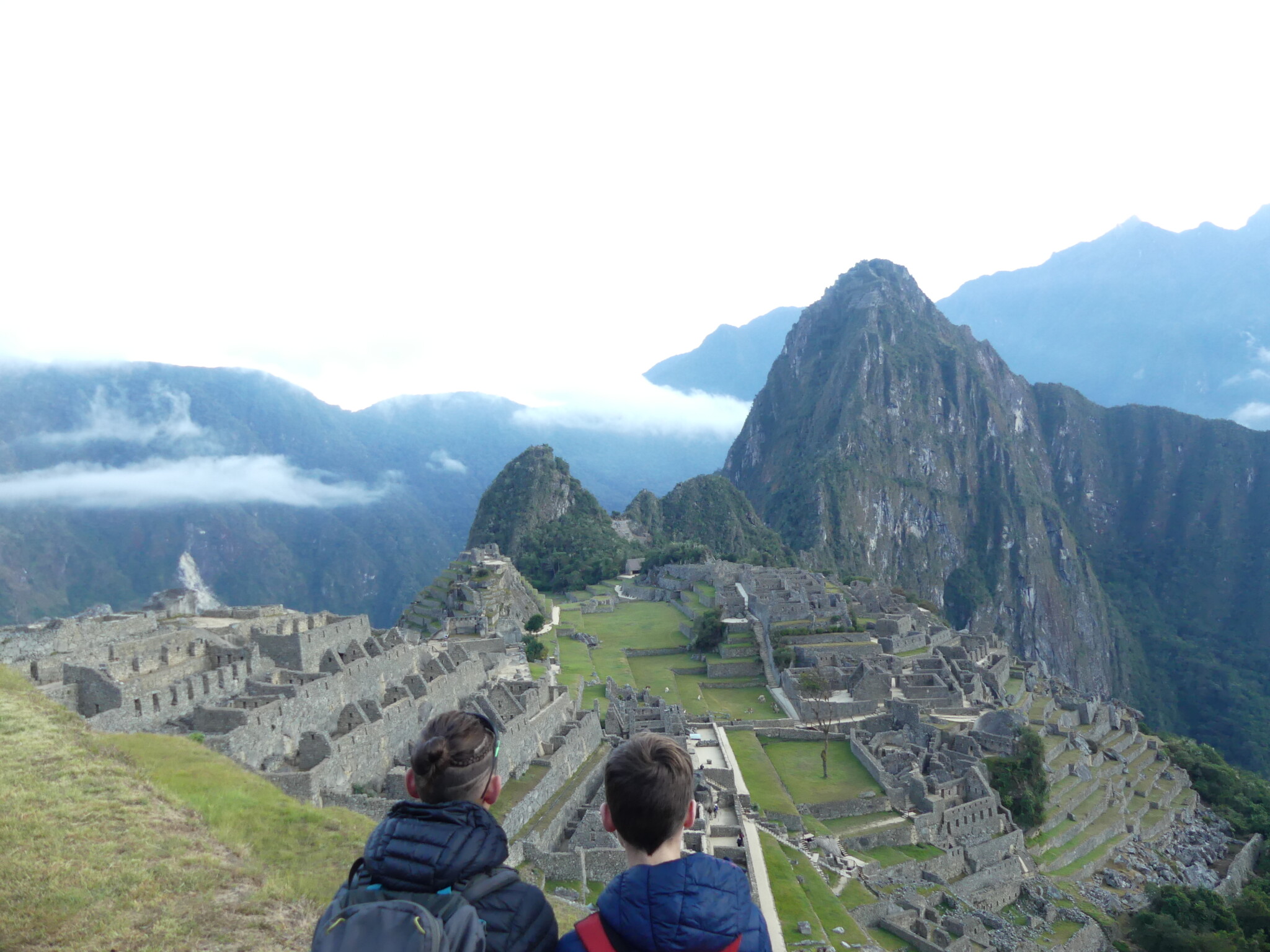 The family hiking in Peru